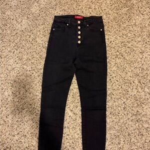 Guess Black High-Waisted Button Fly Jeans